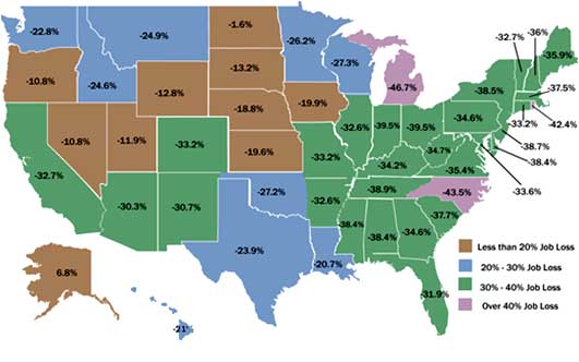 manufacturing job loss map